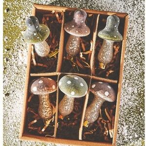 Mushroom clip ornament set